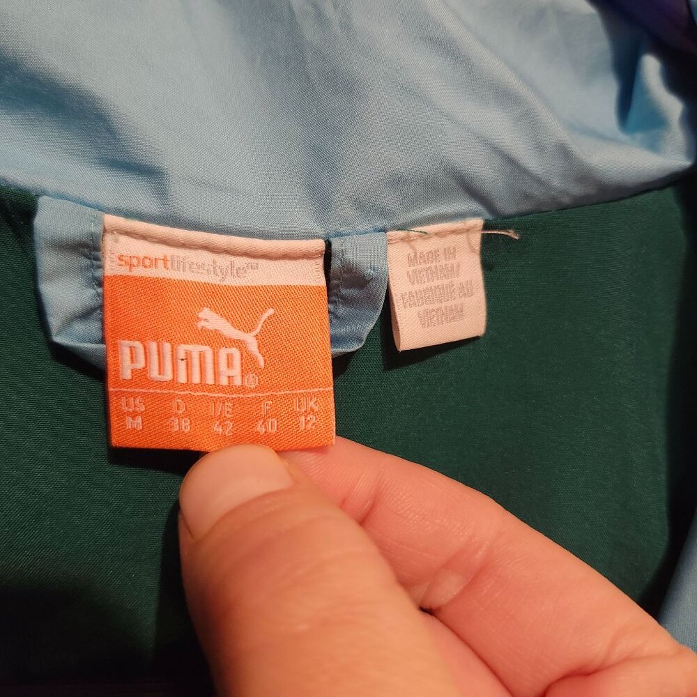 Puma Golf Women’s Medium Kinetic Stretch Jacket Blue Atoll Green Water Resistant - Picture 6 of 10